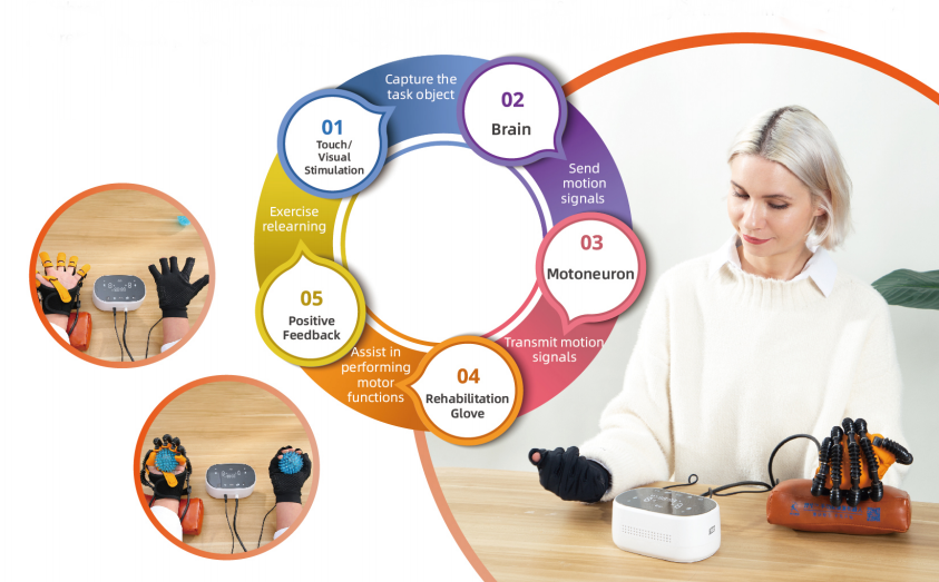 Steps of using the Hand rehab robotic gloves 